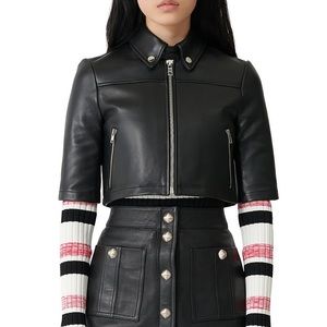 Maje (Paris) cropped leather jacket